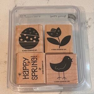 Vintage Stampin’ Up Ink Stamps “Spring Fling” Set Of‎ 4